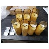 Eebuss Flameless Candles with Embedded Star String, Battery Operated LED Pillar Candles with Timer and Remote Control,Home Decorating for Ambianceï¼ Set of 7 (Gold)