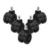 PATIKIL 3 Inch Office Chair Wheel Replacement, 5 Pack Desk Chair Wheels with 7/16 x 7/8 Quite Rolling Caster Wheels 154 Lbs Per Wheel for Wood Floors Carpet, Black