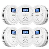 6 Packs, 2 in 1,Smoke Carbon Monoxide Detector,Carbon Monoxide Detectors/Smoke Alarm,85 dB Alarm,Large Screen Readout,Test Button,Battery Operated, Work State LED Flash,Easy Install