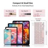 Emetok Wireless Keyboard for iPad/iOS/Android/Windows, Mini Bluetooth Keyboard, Portable Size Ultra-Slim Design, Rechargeable Speedier Response/Comfortable Typing, Pink