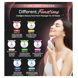 LuxeSkin 7 Color LED Red Light Therapy Facial Massager for Face and Neck, Electric Facial Tool for Skin Care with Vibration, Warm Mode & Travel Bag