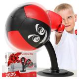 HZG Desktop Punching Bag, Stress Buster with Suction Cup for Office Table and Counters, Heavy Duty Stress Relief Ball, Desk Boxing Punch Ball, Funny Toys Punching Bag for Kids Coworkers and Friends. M