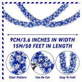 Palonu 50 Feet Hanukkah Decorations Tinsel Garland Glitter Twist Garland Metallic Menorah Ornaments Blue Metallic Streamers with Silver Star, Indoor Outdoor Chanukah Decorations Home Party Supplie