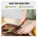 SWIFTLITE Disposable Vinyl Gloves, Food Safe, Latex-Free Powder-Free Clear Plastic Gloves for Cooking, House Clean, Food Prep (100, Small)