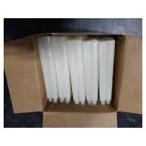 MTLEE 100 Set Church Candles with Drip Protectors, Shabbat Vigil Votive Memorial Pillar Candles for Devotional Vigil Service, White, Unscented, 0.47 D x 4.72 H