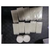 MTLEE 100 Set Church Candles with Drip Protectors, Shabbat Vigil Votive Memorial Pillar Candles for Devotional Vigil Service, White, Unscented, 0.47 D x 4.72 H