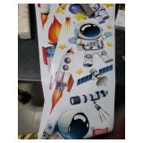 Amimagen Astronaut Wall Decals - Outer Space Planets Rocket Boys Wall Stickers - Baby Nursery Kids Room Daycare Playroom Wall Decor