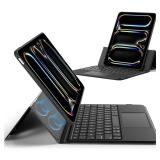 ESR Ascend iPad Pro 11 Inch Case with Keyboard (M5/M4, 2025/2024), Magnetic Detachable Keyboard with Multi-Touch Trackpad, Fully Landscape Stand, Color Backlit Keys, Pencil Clasp, Black