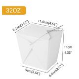 zmybcpack 50 Pack 32oz Chinese Take Out Food Boxes with Metal Wire Handle & Labels, Party Favor Boxes Paper Take Out Food Containers For Hot Or Cold Food