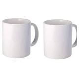 BLUE RIBBON White Sublimation Plain Blank Coffee Mug Made of Ceramic - (11 oz) - Comes with Gift Box and Foam Supports PACK OF 2