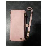 Defencase Compatible with iPhone 13 Pro Max Case Wallet with RFID Blocking Card Holder for Women Men, PU Leather Magnetic Snap Flip Zipper Strap Wallet Phone Case Fit for iPhone 13 Pro Max, Rose Pink