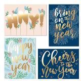 Sweetzer & Orange New Year Cards with Envelopes, Set of 24 Holiday Greeting Flyers, 300gsm Note Cards with 120gsm Envelopes, Happy Holidays & Thank You Decor Sheets