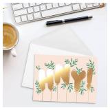 Sweetzer & Orange New Year Cards with Envelopes, Set of 24 Holiday Greeting Flyers, 300gsm Note Cards with 120gsm Envelopes, Happy Holidays & Thank You Decor Sheets