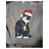 Xmas Cat T-Shirt, Men, Slate Grey, Large