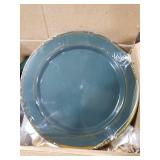 WDF Partyware 175PCS Green Plastic Plates - Green and Gold Disposable Plates 25Guests Plastic Plates with Rolled Napkins for Birthday/St. Patrick