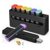 Weekly Pill Organizer 2 Times a Day - Am Pm Pill Box 7 Day, Large Twice Medicine Pill Case for Daily Medication, Vitamins, Fish Oils, Supplements Portable Week Pill Holder Container, Translucent Black