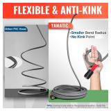 YAMATIC Super Flexible Pressure Washer Hose 50FT X 1/4, Kink Resistant 3200 PSI Heavy Duty Power Washer Extension Replacement Hose With M22-14mm x 3/8 Quick Connect Kit For Gas & Electric, Grey