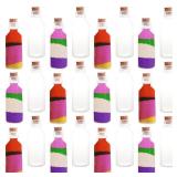 ArtCreativity Plastic Sand Art Bottles with Corks - Pack of 24-2oz Clear Containers for Sand Art, Message in a Bottle, Wedding Invitations, Fun Arts and Crafts Supplies for Kids - Sand not Included