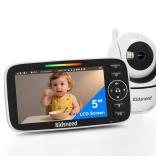 Baby Monitor with Camera and Audio 720P Baby Camera No Wifi, 5 inch Screen,48 Hours Battery Life, Night Vision, Remote Pan& Tilt& Zoom Two-Way Talk, Lullabies, Thermal Monitor, 1000ft Range