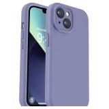 Vooii Compatible with iPhone 13 Case, Liquid Silicone Upgrade [Camera Protection] [Soft Anti-Scratch Microfiber Lining] Shockproof Phone Case for iPhone 13 6.1 inch - Lavender Grey