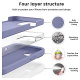 Vooii Compatible with iPhone 13 Case, Liquid Silicone Upgrade [Camera Protection] [Soft Anti-Scratch Microfiber Lining] Shockproof Phone Case for iPhone 13 6.1 inch - Lavender Grey