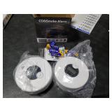 2 Pack Smoke Detector Carbon Monoxide Detector Combo with LED Indicator Lights, LCD Display & 85dB Alarm, Battery-Operated Smoke Alarm and CO Detector for Home, Kitchen, Basement, Bedroom, Office