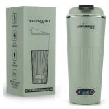 SmrtMugg GO Heated Coffee Mug, Travel Mug, 13.5 OZ. Smart Mug, Battery Powered Heated Coffee Mug, Great for Coffee and Tea, Snap on Magnetic Charging Cord, New and Improved (Mint Green)