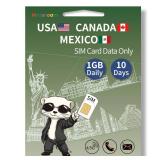 North America Data SIM Card for Travel -USA & Canada & Mexico 5G/4G/LTE Coverage, Easy Management and Setting, 3 in 1 SIM Data only No Phone Number,No Contract