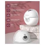 Momcozy M5 Hands-Free Wearable Breast Pump, Double-Sealed Flange for Baby-Like Comfort, 3 Modes & 9 Suction Levels, Portable Electric Pump 24mm, 2-Pack Quill Gray