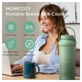 Momcozy 22oz Portable Breast Milk Cooler for Outdoor, Life Saver with 360° Total Cooling for 24 Hours, Larger Capacity Travel Breastmilk Chiller with 2pcs Baby Bottles for Breastmilk Storage, Green