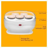 Conair Double Ceramic Hot Rollers for Long, Medium & Short Hair, 5 Ceramic Flocked 1½-Inch Heated Hair Rollers with Clips, Hot Curlers for Women, Volume & Curls, Dual Voltage, Pink/White