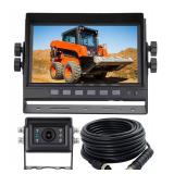 7 1080P AHD Wired Reverse Rear View Backup Camera System,Guide line,IP69K No Water Leakage Camera, Night Vision, Vibration-Proof 10G for Tractor/Truck/Excavator/Caravan/Skid Steer/Heavy Equipment