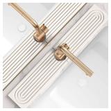 Eormoe Faucet Mat for Kitchen Sink Diatomite Stone Drying Mat & Sink Protector, Prevent Moisture Sink Splash Guard Water-Absorbing Stone Tray for Bathroom Counter (Light Grey,23.6 x 3.9)