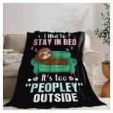 Funny Sloth Throw Blanket Sloth Gifts for Girls Boys Women Men Kids Adults Soft Flannel Fleece Blanket for Couch Sofa Bed Home Decor 40x50