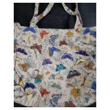 Miss Adola Corduroy Tote Bag for Women - Large Capacity Reusable Shoulder Bags with Zipper Multi-Pocket Design Cute Handbags for Work, School, Travel, and Daily Use, Retro Butterfly Flower