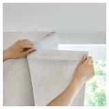 Jilron Adhesive Curtain,100% Blackout Curtains, No Drilling, Suitable for Multi-Scenes Privacy Protection (Light Beige - W35 x L72 in)