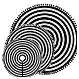 Christmas Tree Skirts, Xmas Black and White Tree Skirt, 48 Inches Annual Rings Trees Mat with Pom Poms for Halloween Holiday Indoor Home Party Before Christmas Decorations