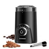 SHARDOR Electric Super Silent Blade Coffee Grinder, Timed Grind Control Rotary Knob, Adjustable Coarse to Fine for Coffee Beans, Spices & Herbs, Black