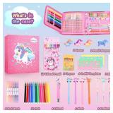 beefunni Unicorn Fruit Scented Markers Set 56 Pcs, Art Supplies for Kids 4-6-8, Arts and Crafts Coloring Set, Markers Pencil Crayon&Gel Pen Drawing Kits - Birthday Gifts for Girls 4 5 6 7 8 Year Old