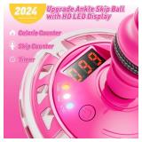 Flooyes Skip Ball for Kids, Ankle Skip Ball Toy with Counter, Timer and Cal Calculator, Girl Birthday Gifts for Age 6 7 8 9 10+, Rechargeable Colorful Flash Wheel Skip Ball for Girls Women