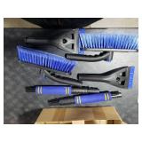 BFONS 2Pack Ice Scrapers for Car Windshield, 2-in-1 Snow Scraper and Snow Brush for Car SUV Truck, Car Ice Windshield Scraper for Ice and Snow with 360° Pivoting Brush and Ergonomic Foam Grip Blue