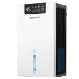 KeepGlad Dehumidifier, 98OZ Dehumidifiers for Home(1000sq.ft), Humidity Display Dehumidifier for Basement Bathroom Bedroom, Auto Shut Off, Washable Filter, Drain Hose, Timer, 7 Ambient Lights, White