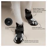 PUPTECK Anti-Slip Dog Socks with Double Sides Grips for Small Medium Large Dogs Hardwood Floors Prevents Licking, Dog Shoes for Hot Pavement Traction Control Paw Protector for Senior Dogs, Grey L