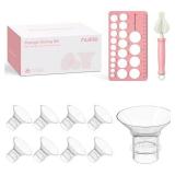 Nuliie 8PCS Silicone Flanges Insert Replacement Kit, Flange Sizing Kit 19mm for 24mm Flange/Shield Breast Pumps, Pumping Essential Kit for Moms