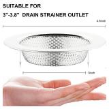 LASSHSWA 2 Pcs Kitchen Sink Strainer Stainless Steel, Mesh and Punching, Kitchen Sink Drain Strainer, Sink Strainers with Large Wide Rim 4.5 Diameter for Kitchen Sinks
