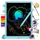 FLUESTON LCD Writing Tablet, 10 Inch Doodle Board Toys Gifts for 3-8 Year Old Girls Boys, Colorful Electronic Drawing Pad for Toddler, Valentines Gifts for Kids Educational Learning Travel Toy - Blue