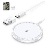 MagSafe Charger Magnetic Wireless iPhone Charge Compatible with iPhone 17 Pro Max Air 16 15 14 Pro Max Plus 13 12 Pro Max & AirPods 4 3 2 Pro - Charging Pad Dock for Travel Home Office