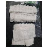 decorUhome Cozy Faux Fur Spring Throw Pillow Covers 20x20 Set of 2 Decorative Soft Plush Striped Modern Farmhouse Boho Couch Pillow Cases with Velvet Back for Sofa Bed Living Room, White