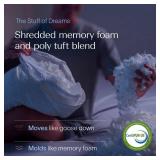 DreamyBlue Signature Pillow w/Adjustable Loft Shredded Memory Foam Fill Neutral Alignment for Side, Back, and Stomach Sleepers Washable Bamboo Rayon Cover CertiPUR-US Certified Foam (Queen)