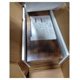 QEEIG Bathroom Shelves Over Toilet - Wall Mounted Floating Shelves Toilet Paper Storage Small Farmhouse Decor Shelf 16 inch Set of 3, Rustic Brown (019-BN3)